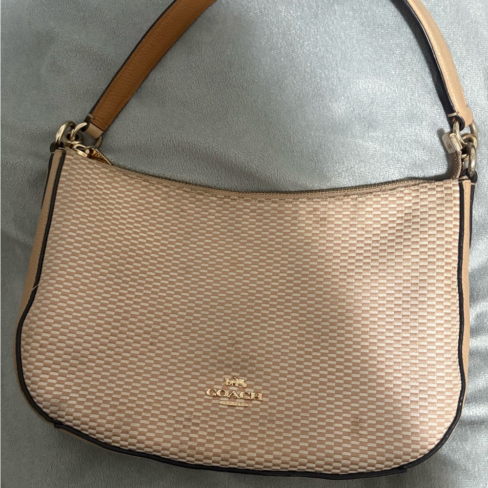 Coach Beige and Tan Shoulder Bag